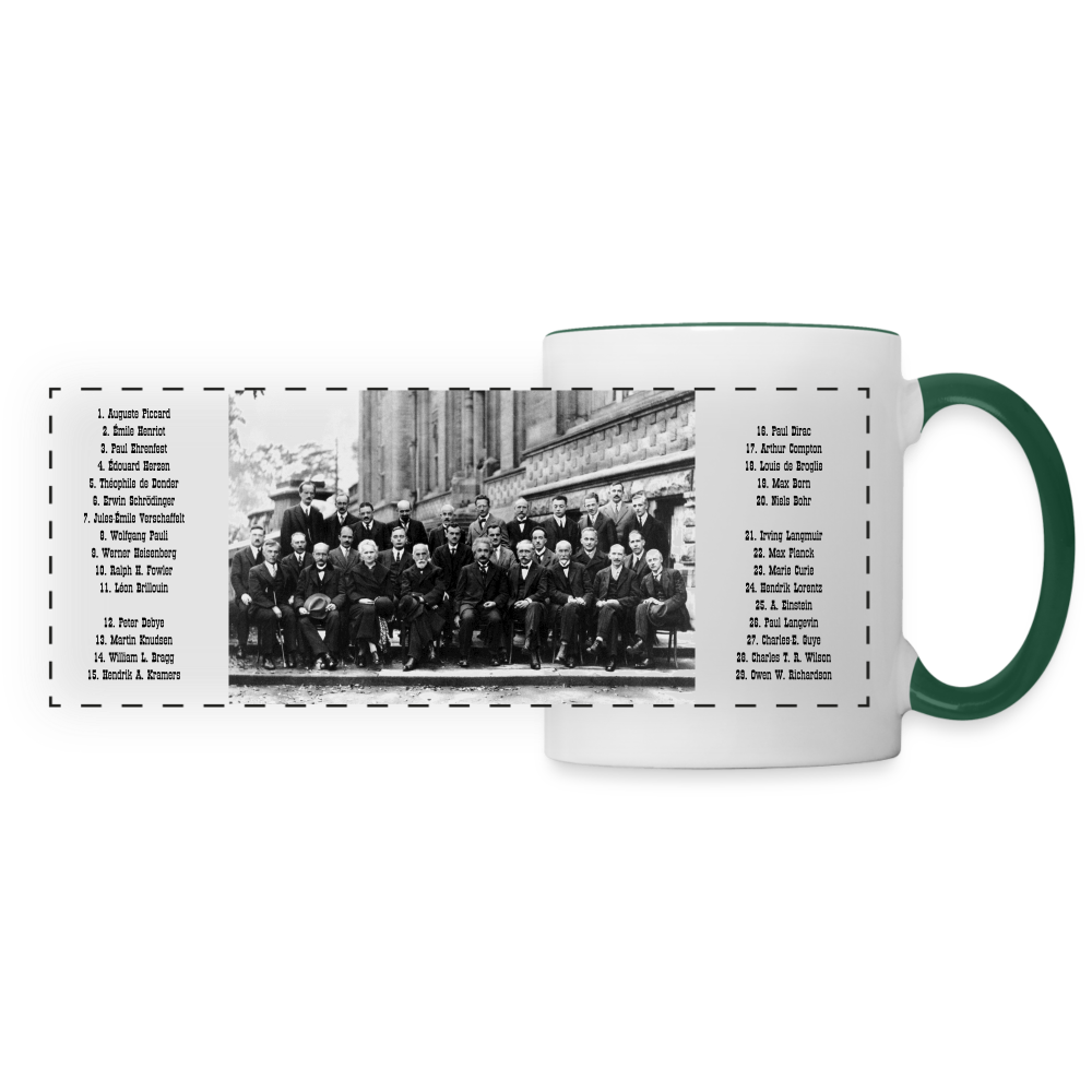 Mug Congrès de Solvay 1927 - blanc/vert foncé