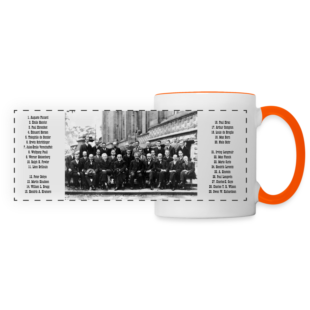 Mug Congrès de Solvay 1927 - blanc/orange