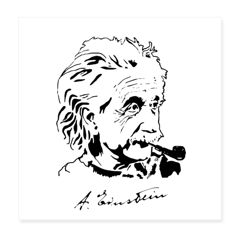 Poster Albert EINSTEIN - blanc