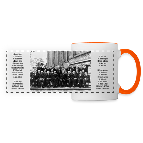 Mug Congrès de Solvay 1927 - blanc/orange