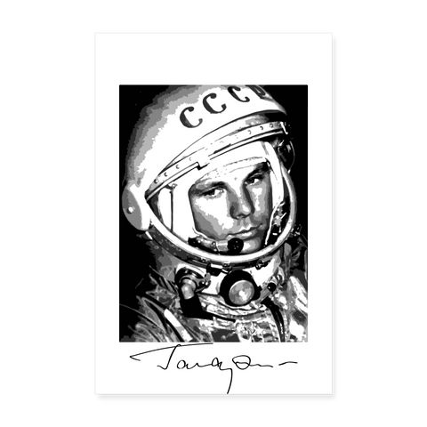 Poster Yuri GAGARIN 20 x 30 cm - blanc