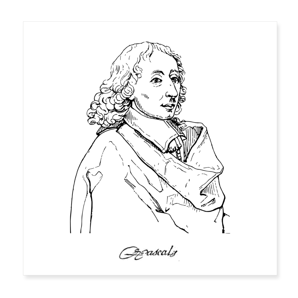 Poster Blaise Pascal 20 x 20 cm - blanc