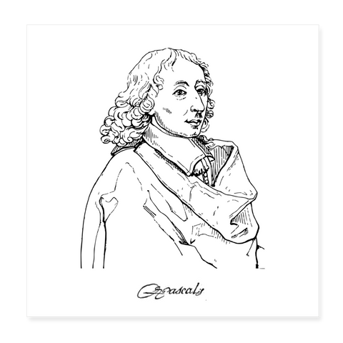 Poster Blaise Pascal 20 x 20 cm - blanc