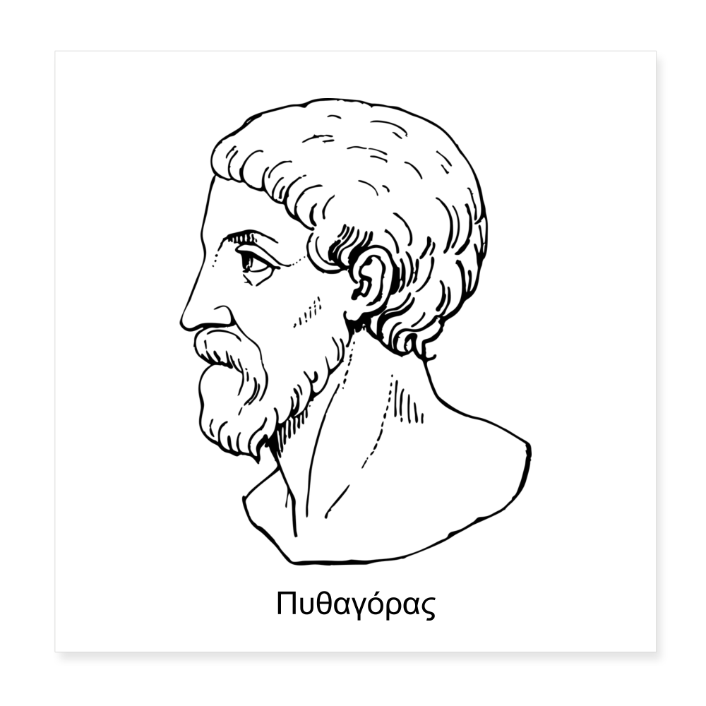 Poster Pythagore 20 x 20 cm - blanc
