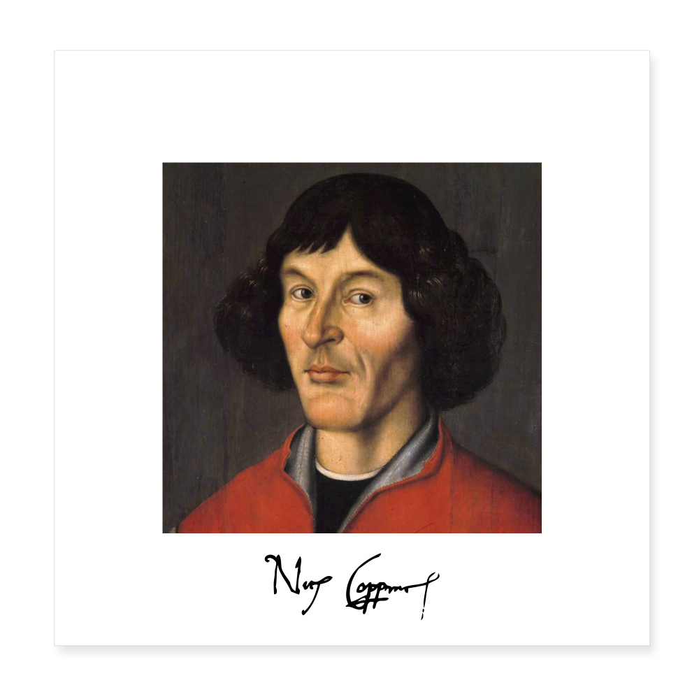 Poster Nicoals Copernic 20 x 20 cm - blanc
