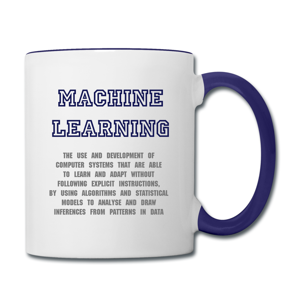 MUG MACHINE LEARNING VS DEEP LEARNING - blanc/bleu cobalt