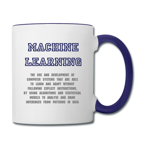 MUG MACHINE LEARNING VS DEEP LEARNING - blanc/bleu cobalt