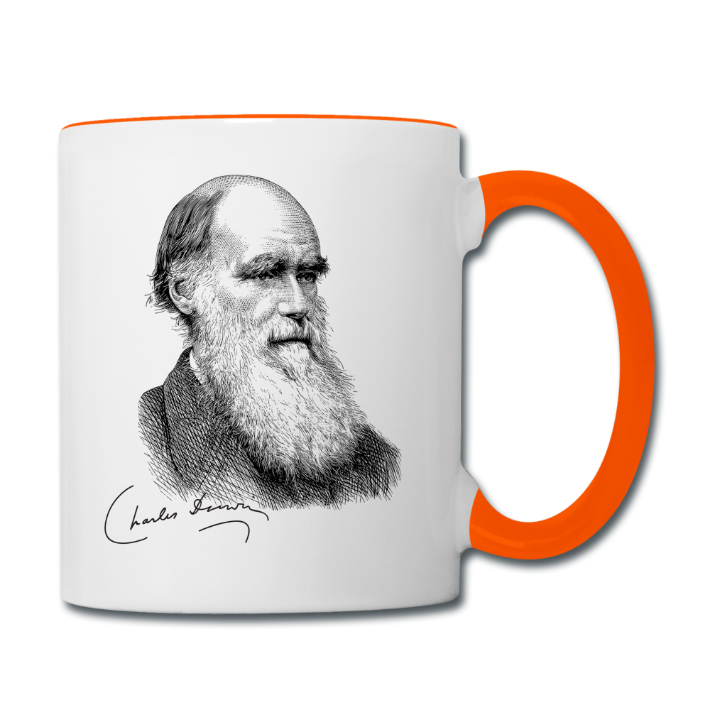 Mug Charles Darwin - blanc/orange