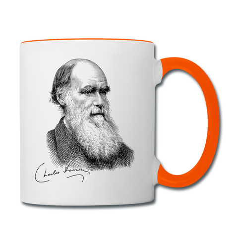 Mug Charles Darwin - blanc/orange